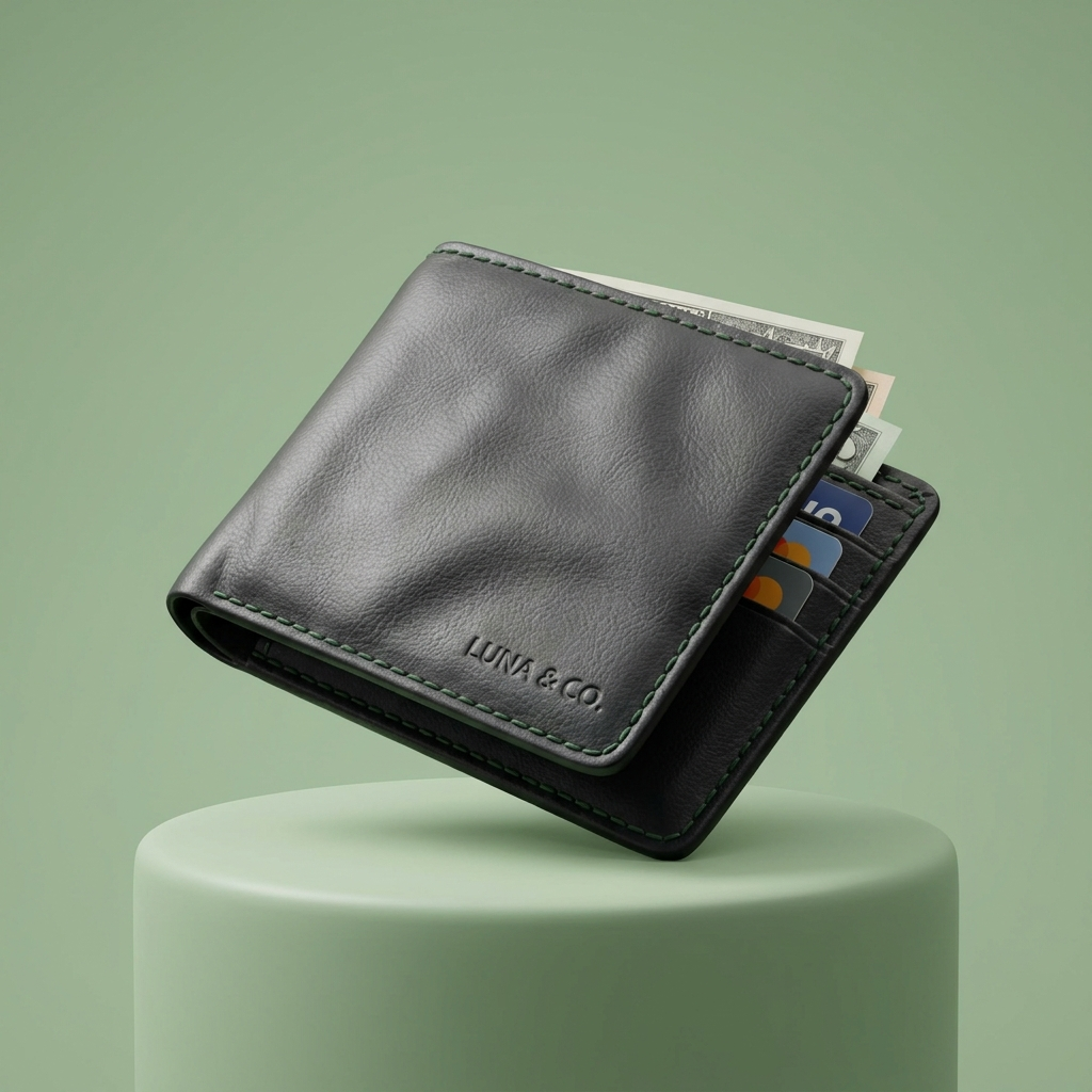 Designer leather wallet